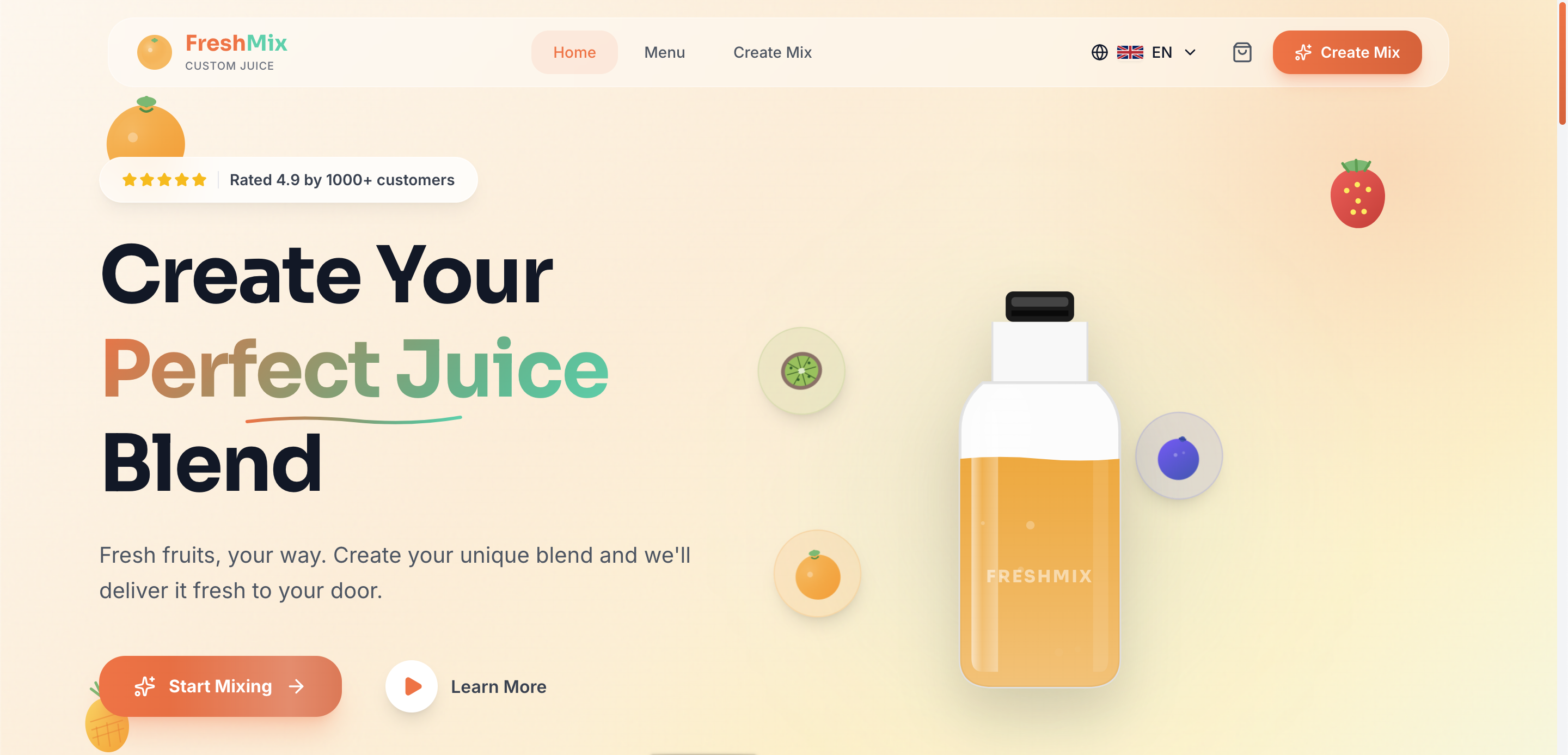 FreshMix — Custom Juice Builder